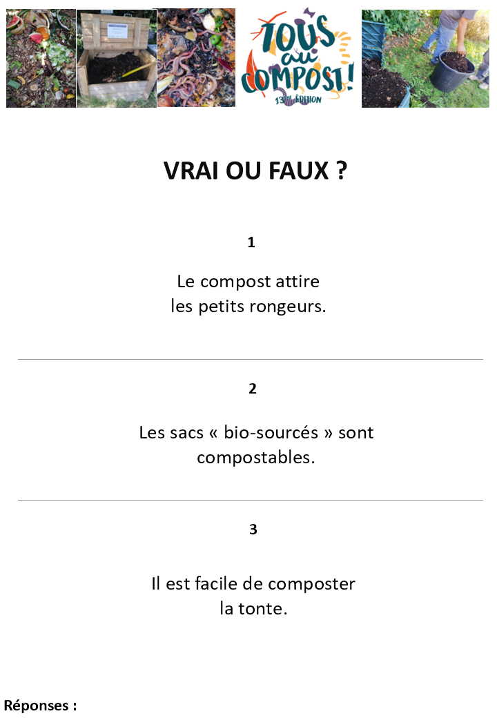 Compost Vrai Faux Les idées reçues C3